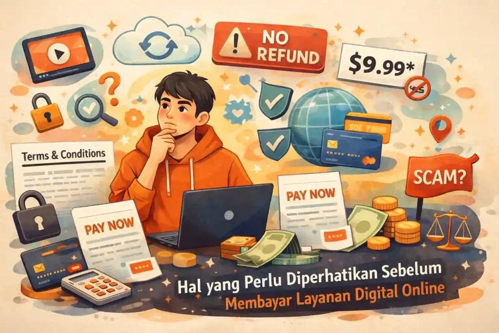 Hal yang Perlu Diperhatikan Sebelum Membayar Layanan Digital Online 1 Panduan bayar layanan digital online